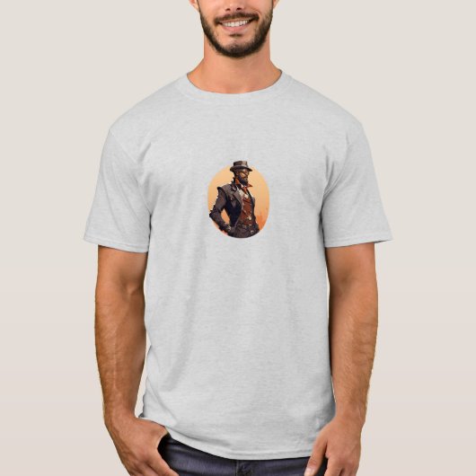 Cool Man in Steampunk stijl T-shirt (Voorkant)