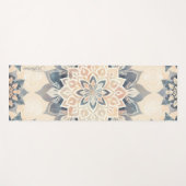 Cool Mandala Blush Roze Boho Script Naam  Yogamat (Voorkant (horizontaal))