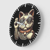 Cool  Maneki Neko Lucky Cat, Succes Geld Grote Klok (Hoek)