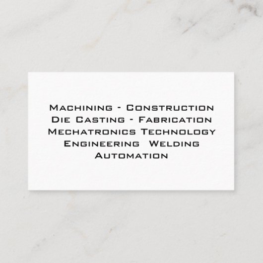 Cool mannelijke constructie Visitekaartjes (Achterkant)