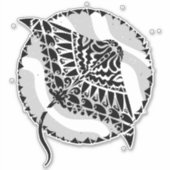 Cool Manta Ray Tribal Tattoo Sticker (Voorkant)