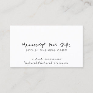 cool manuscript lettertype informeel wit visitekaartje