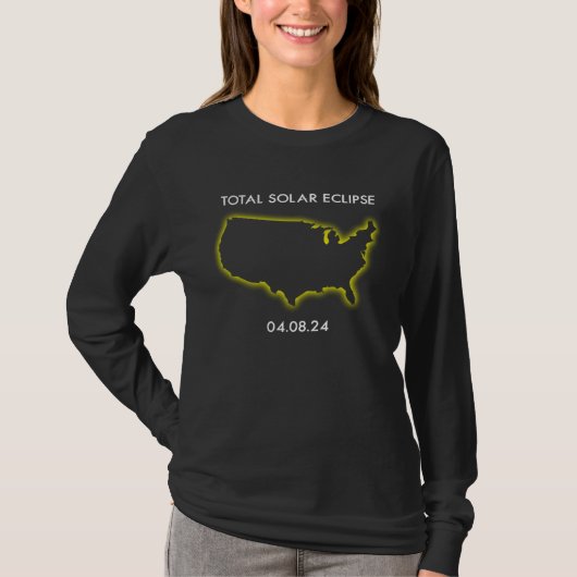 Cool Map America spring Totality Solar Eclipse Apr T-shirt (Voorkant)