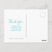 Cool Marble Design in Turquoise & Cream Dank u Briefkaart (Achterkant)