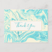 Cool Marble Design in Turquoise & Cream Dank u Briefkaart (Voorkant)