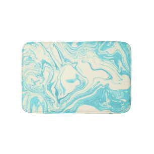 Cool Marble Design in Turquoise en Cream Badmat