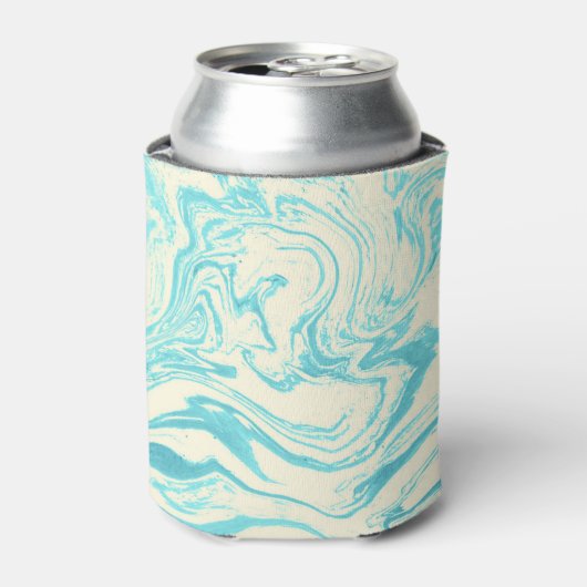 Cool Marble Design in Turquoise en Cream Blikjeskoeler (Blikje Voorkant)