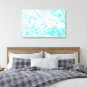 Cool Marble Design in Turquoise en Cream Canvas Afdruk (Insitu (Slaapkamer))