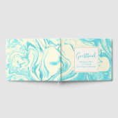 Cool Marble Design in Turquoise en Cream Gastenboek (Volledig)