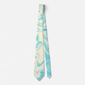 Cool Marble Design in Turquoise en Cream Stropdas (Voorkant)