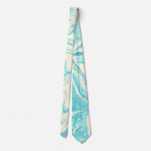 Cool Marble Design in Turquoise en Cream Stropdas (Achterkant)