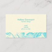 Cool Marble Design in Turquoise en Cream Visitekaartje (Achterkant)