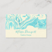Cool Marble Design in Turquoise en Cream Visitekaartje (Voorkant)