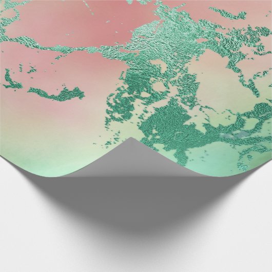 Cool Marble | Mooie pastelkoraal en groene ombre Cadeaupapier (Hoek)