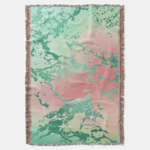 Cool Marble Mooie pastelkoraal en groene ombre Deken