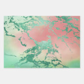Cool Marble | Mooie pastelkoraal en groene ombre Inpakpapier Vel (Voorkant)