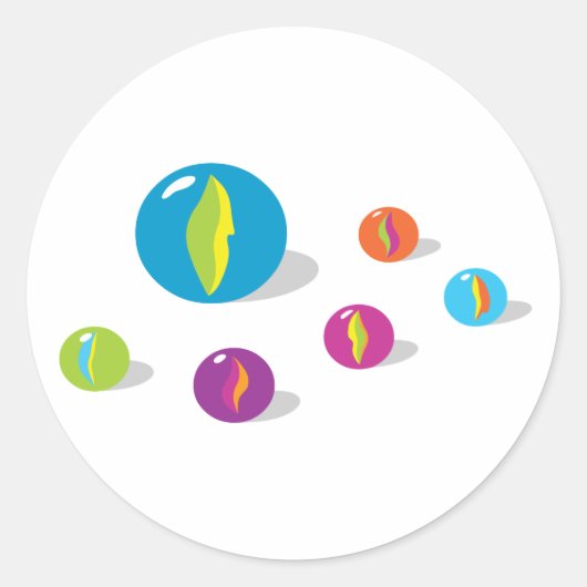Cool Marbles Ronde Sticker (Voorkant)