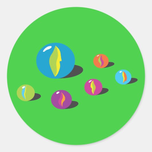Cool Marbles Ronde Sticker (Voorkant)
