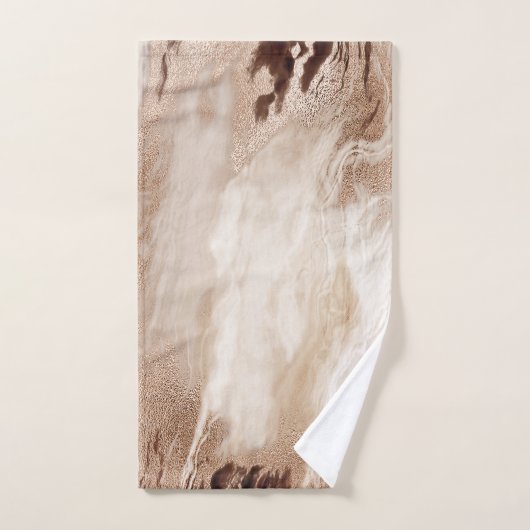Cool Marbre Granit Texture Brown Or (Serviette à main)