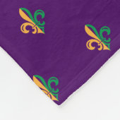 Cool Mardi Gras Fleur de Lis Fleece Deken (Hoek)