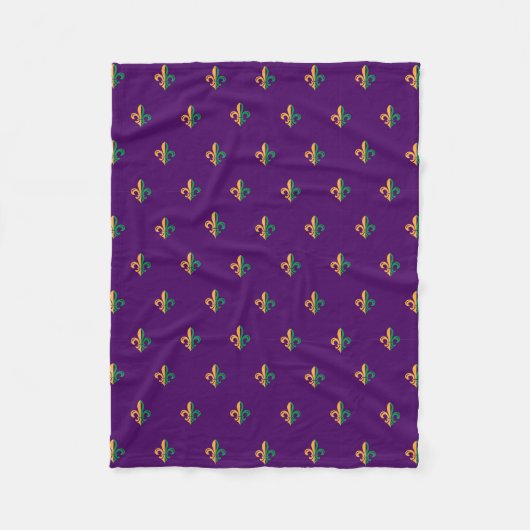 Cool Mardi Gras Fleur de Lis Fleece Deken (Voorkant)