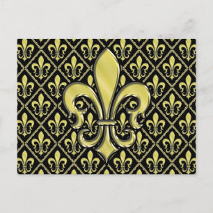 Cool Mardi Gras Fleur de Lis ontwerp Briefkaart