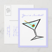 Cool Martini Glass Cocktail Party Invitation (Devant / Derrière)