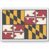 Cool Maryland Flag Vinyl Cut Sticker (Voorkant)