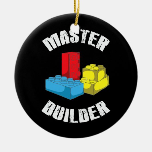 Cool Master Builder Funny Building Blocks Gift Keramisch Ornament (Voorkant)