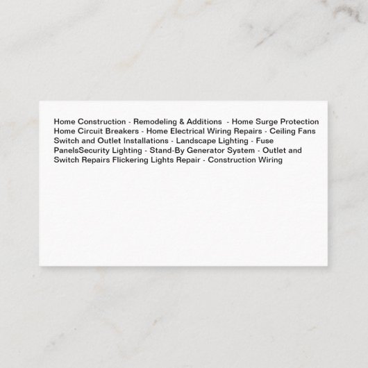 Cool Master Electricien Carte de visite (Dos)