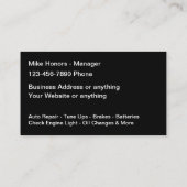 Cool mécanique automobile Cartes de visite modifia (Dos)