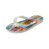 Cool meisje betegeld tiki strandpatroon Kind Kinder Teenslippers (Schuin)