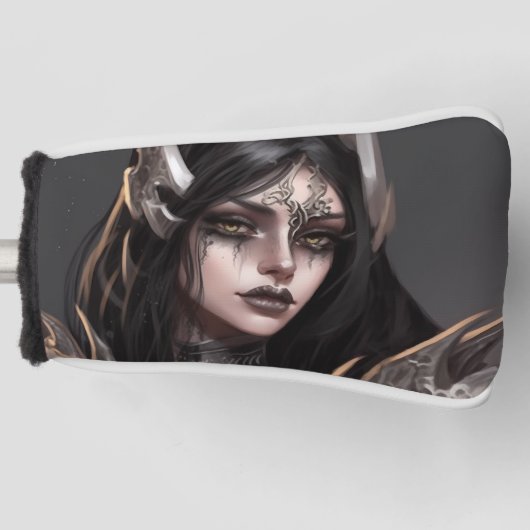 Cool Meisje Gothic Warrior Golfheadcover (Voorkant)