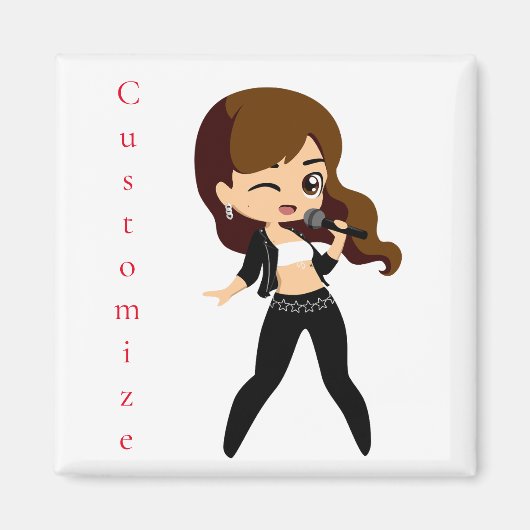 Cool Meisje Zingt Karaoke Thunder_Cove Magneet (Voorkant)