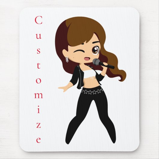 Cool Meisje Zingt Karaoke Thunder_Cove Muismat (Voorkant)