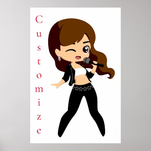 Cool Meisje Zingt Karaoke Thunder_Cove Poster (Voorkant)