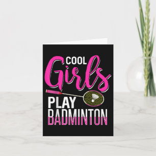 Cool Meisjes Spelen Badminton Kaart