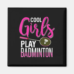 Cool Meisjes Spelen Badminton Magneet