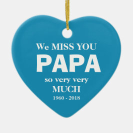 Cool Memorial Personalized PAPA Holiday Ornament