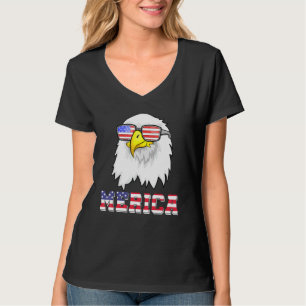 Cool Merica Us Vlag Zonnebril Patriot American Ba T-shirt
