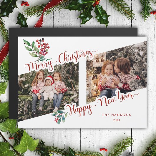 Cool Merry Christmas kalligrafie Holly 2-foto