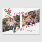 Cool Merry Christmas kalligrafie Holly 2-foto (Voorkant)