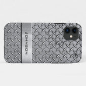 Cool Metal Diamond Cut Metallic Bord Patroon Case-Mate iPhone Case (Achterkant (horizontaal))