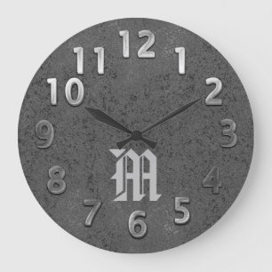 Cool Metal Look Monogram Klok