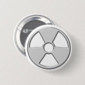 Cool Metallic Radioactive Radiation Symbol Ronde Button 5,7 Cm (Voorkant /achterkant)