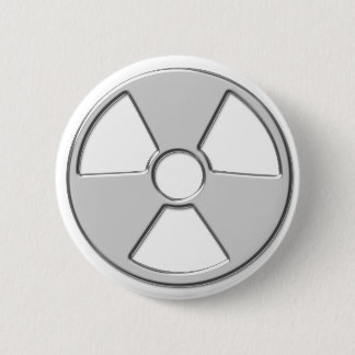 Cool Metallic Radioactive Radiation Symbol Ronde Button 5,7 Cm