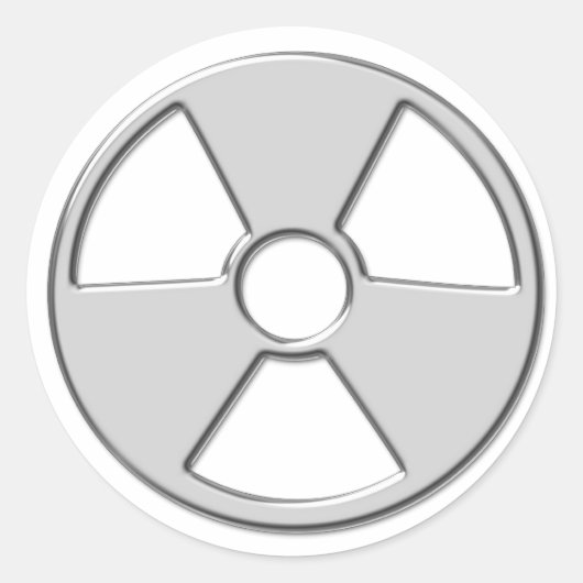 Cool Metallic Radioactive Radiation Symbol Ronde Sticker (Voorkant)