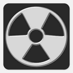 Cool Metallic Radioactive Radiation Symbol Vierkante Sticker
