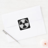 Cool Metallic Radioactive Radiation Symbol Vierkante Sticker (Envelop)