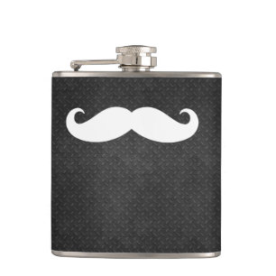Cool Metallic Steel Kijk uit naar Funny White Must Heupfles